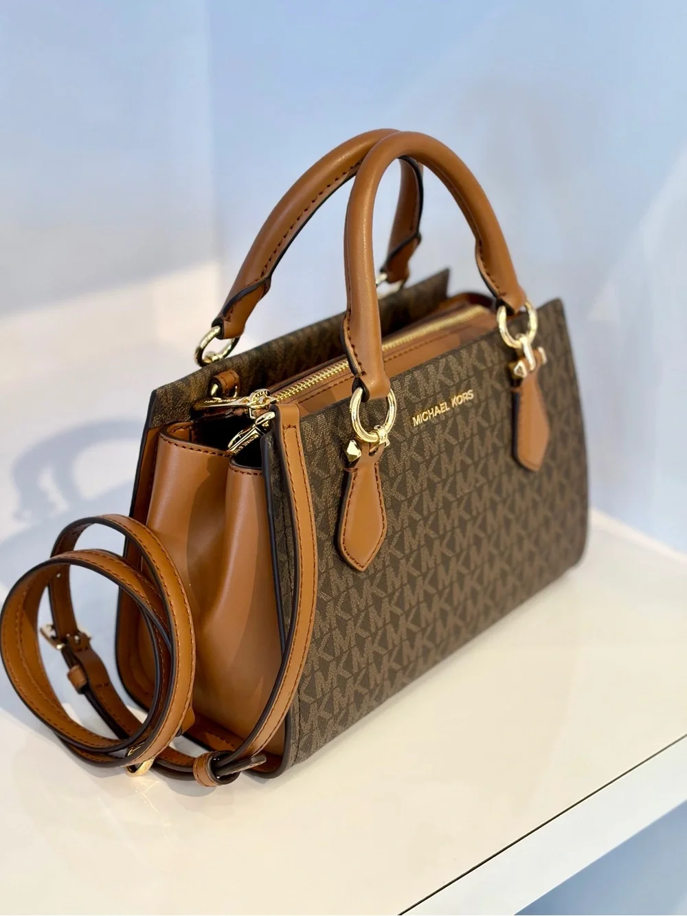 Michael Kors Marilyn Small Signature Logo Satchel Crossbody Bag